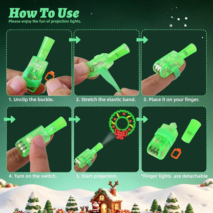 Jolly Finger Lights 36 pack packaging with batteries included
